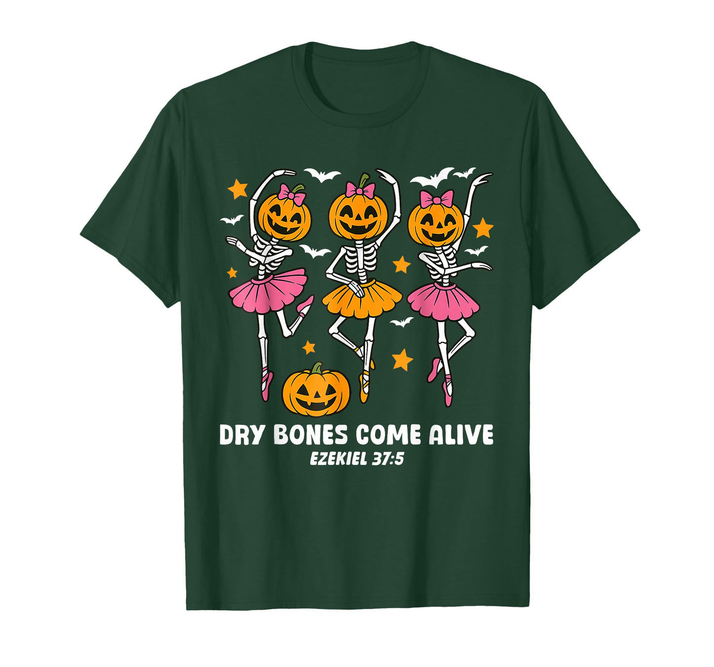 Dancing Skeleton Dry Bones Come Alive Christian Halloween T-Shirt