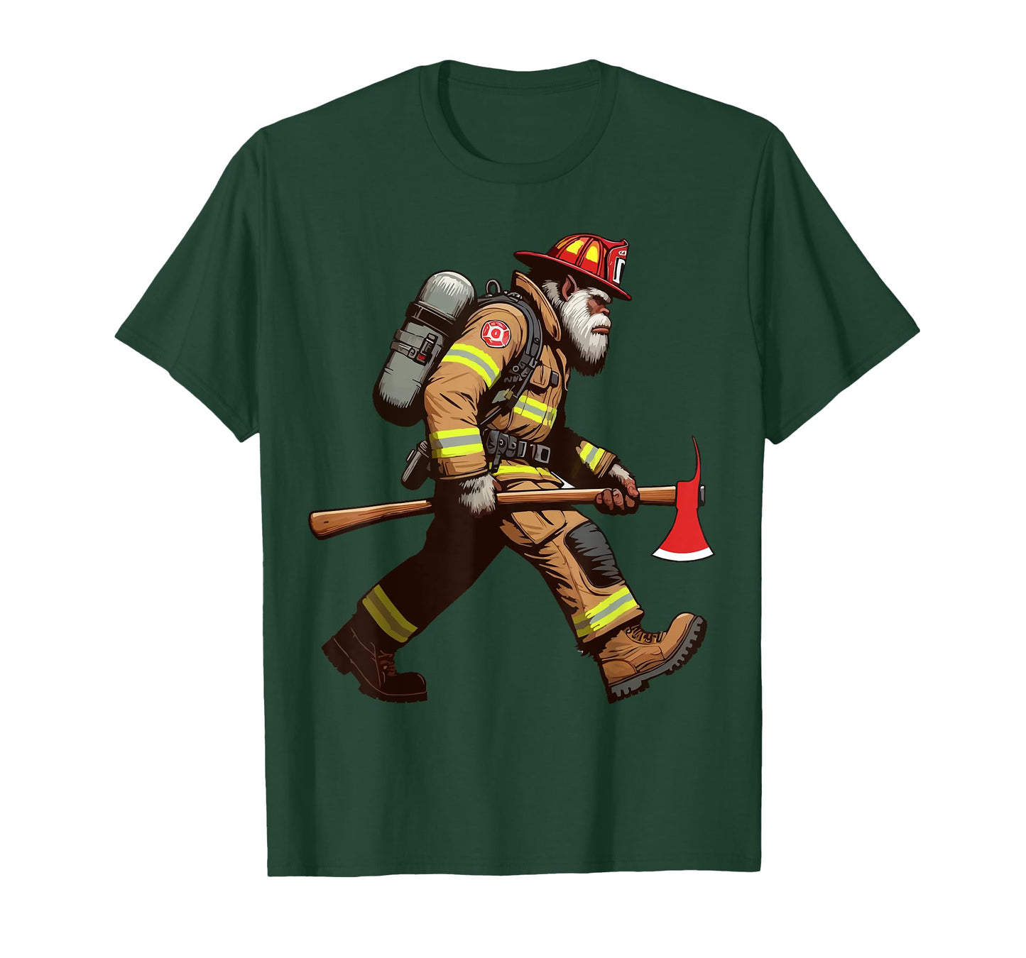 Firefighter Sasquatch Tee Big Foot Fireman Rescuer Yeti T-Shirt