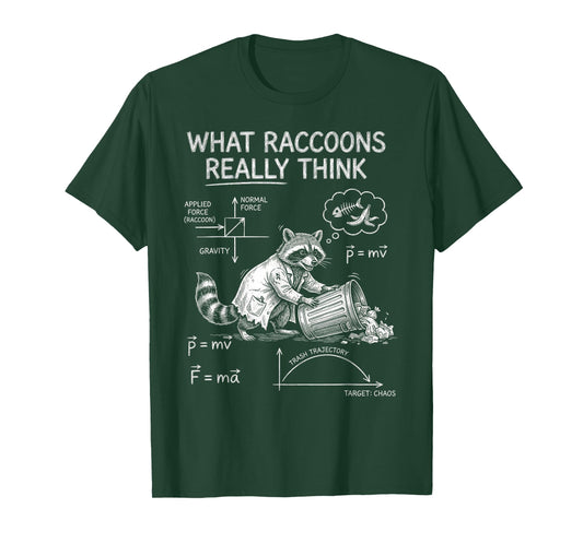 Vintage Raccoon Science Physics What Raccoons Really Think T-Shirt