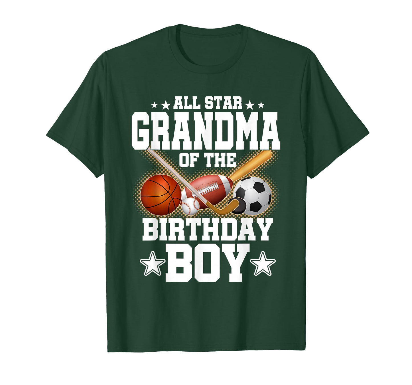 All Star Grandma of The Birthday Boy Basketball Soccer T-Shirt