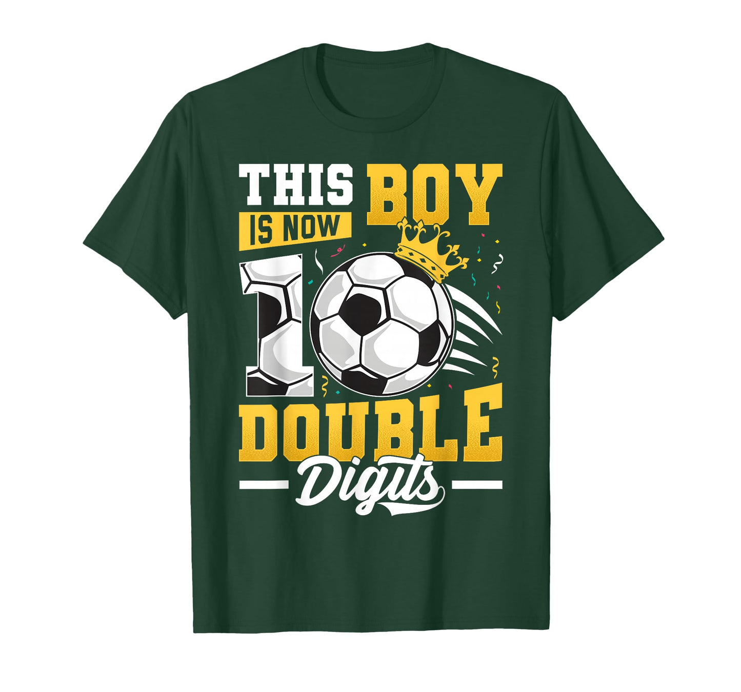 This Boy Double Digits Soccer 10 Year Old Boy Birthday T-Shirt