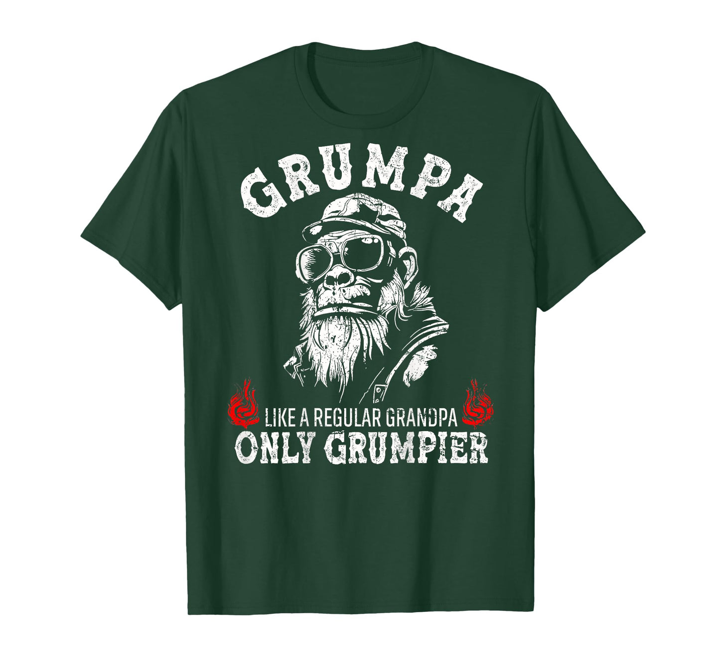 Grumpa Like A Regular Grandpa Only Grumpier Monkey (ON BACK) T-Shirt