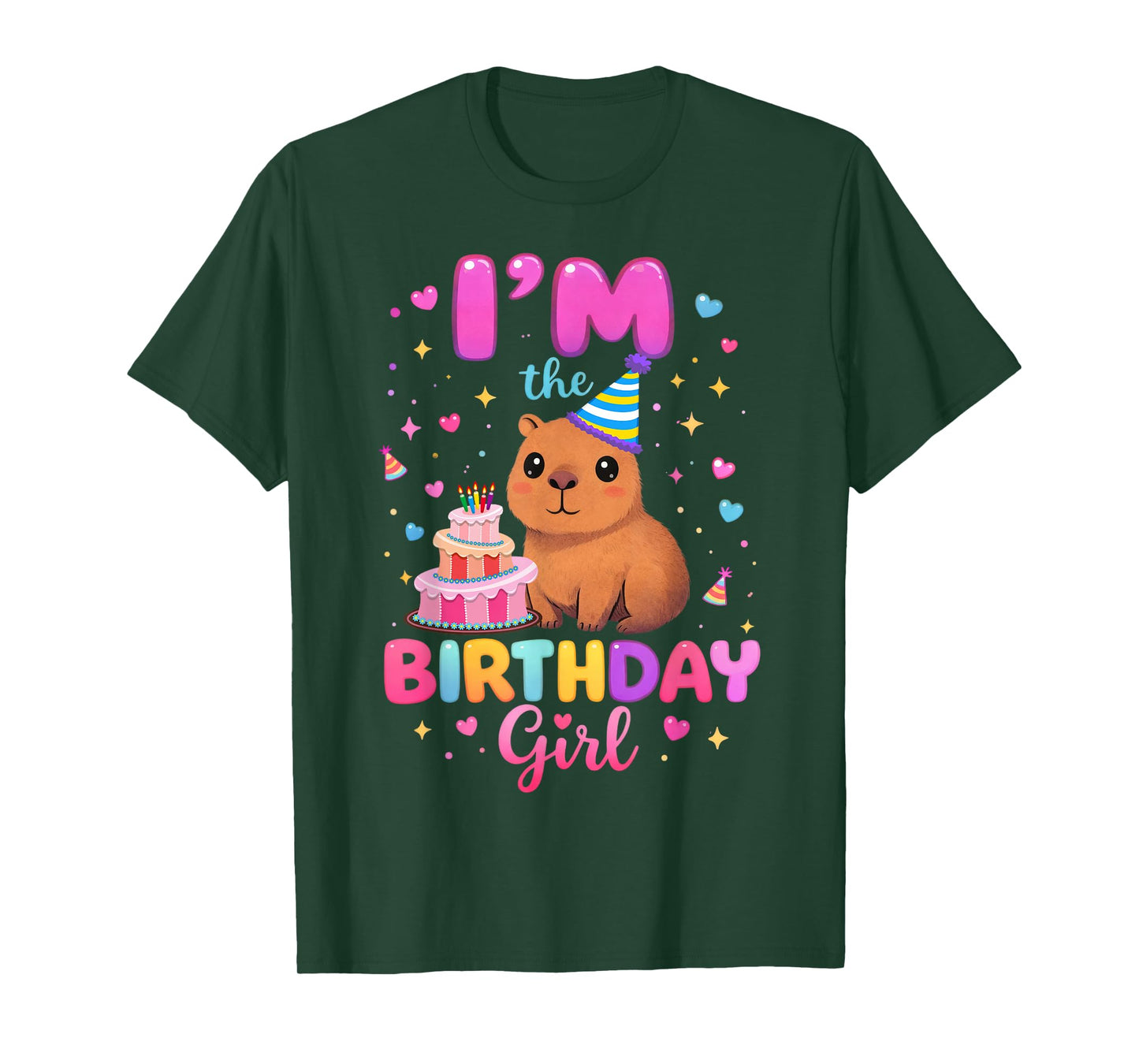 Capybara I'm The Birthday Girl Cute Capybara Birthday Party T-Shirt