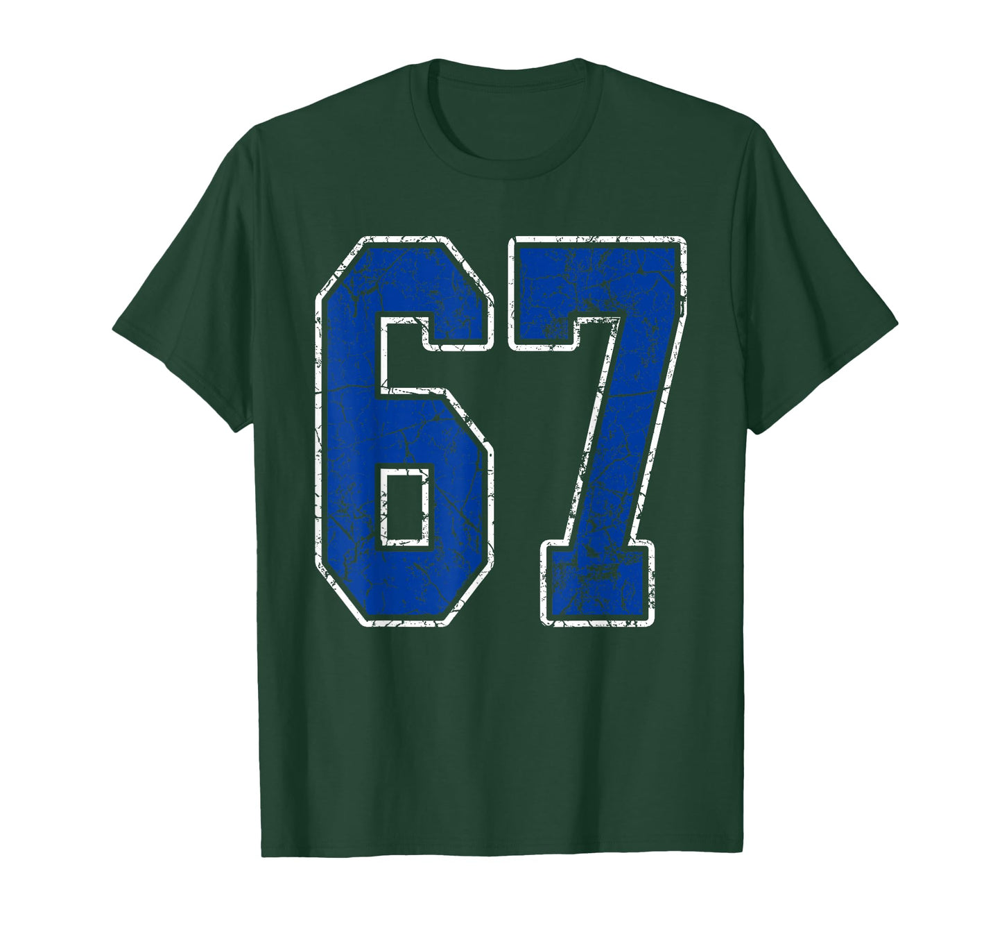 Royal Blue and White Number 67 Jersey Player Uniform #67 Fan T-Shirt