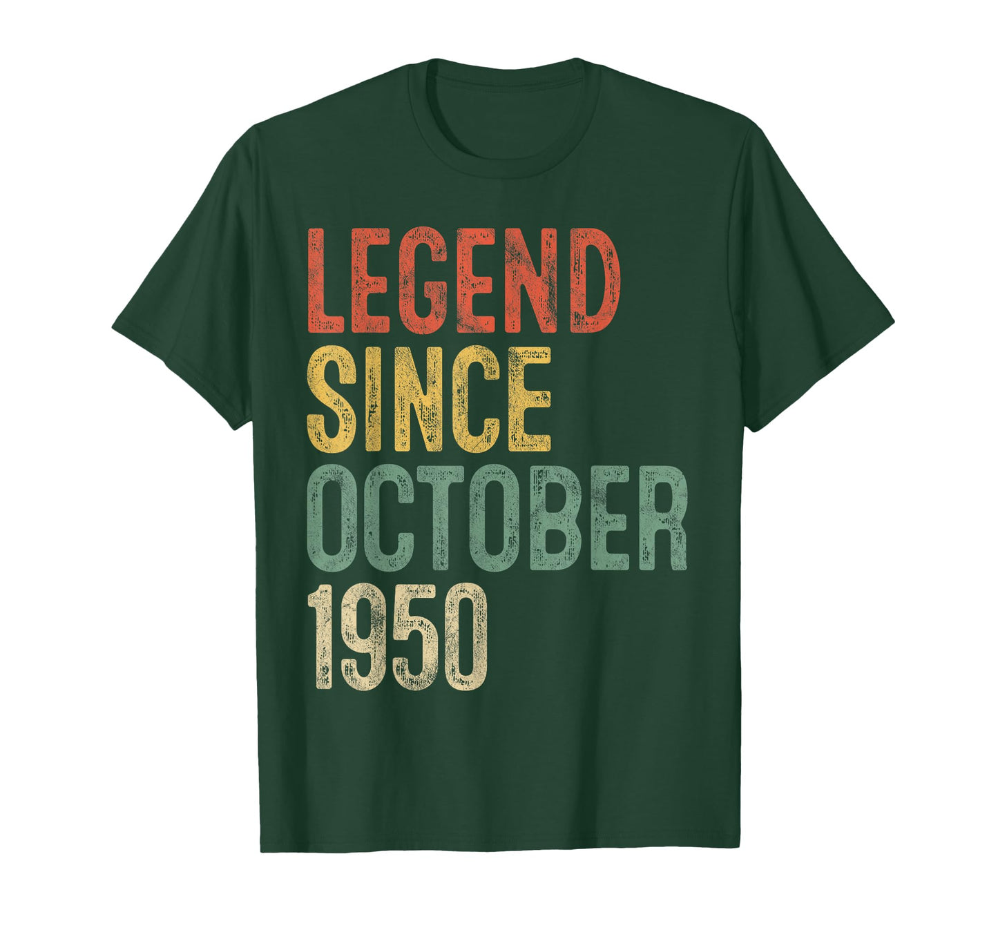 Legend October 1950 75th Birthday Men Women 75 Year Old T-Shirt