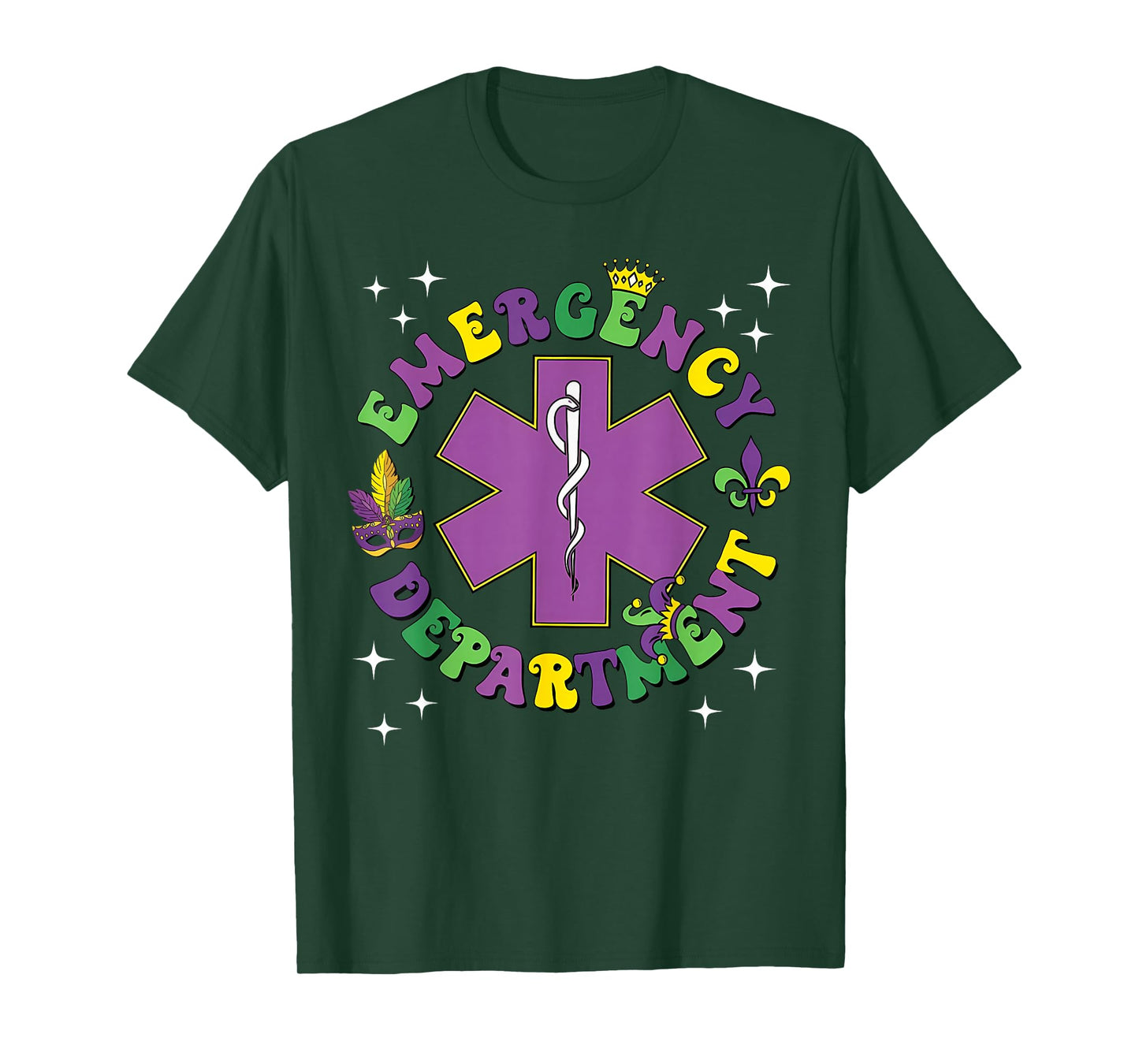 Mardi Gras Emergency Department Nurse New Orleans Nursing T-Shirt