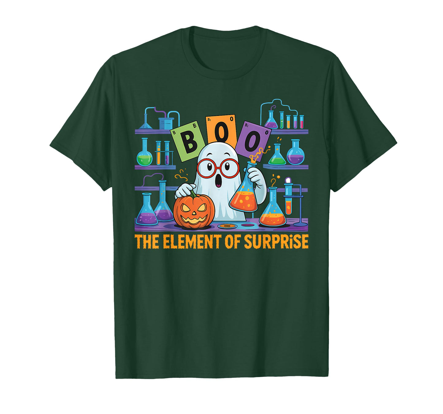 Chemistry Boo The Element of Surprise Cute Chemist Halloween T-Shirt
