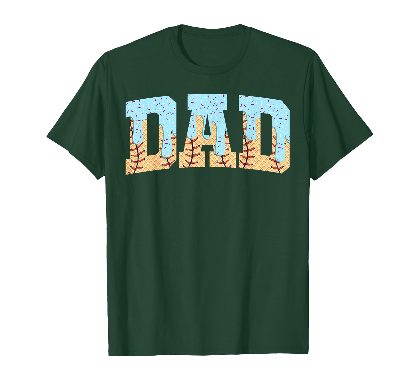 Baseball Dad Ice Cream Drip Fathers Day T-Shirt