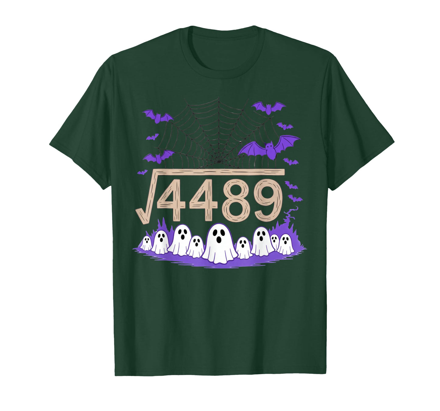 Funny 67 Meme Math Teacher 6 7 Halloween Square Root 4489 T-Shirt