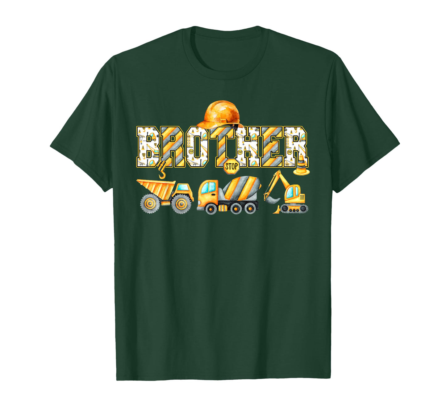 Funny Brother Construction Excavator Kids Matching Family T-Shirt