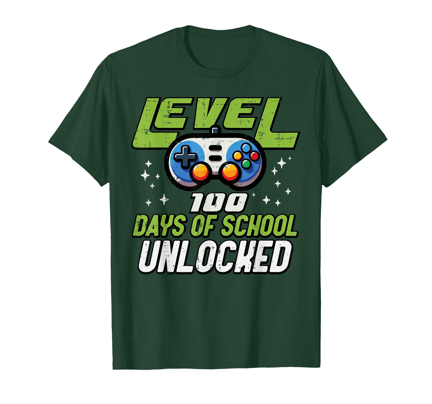 Level 100 Days of School Unlocked Gaming 100th Day Boys Kids T-Shirt