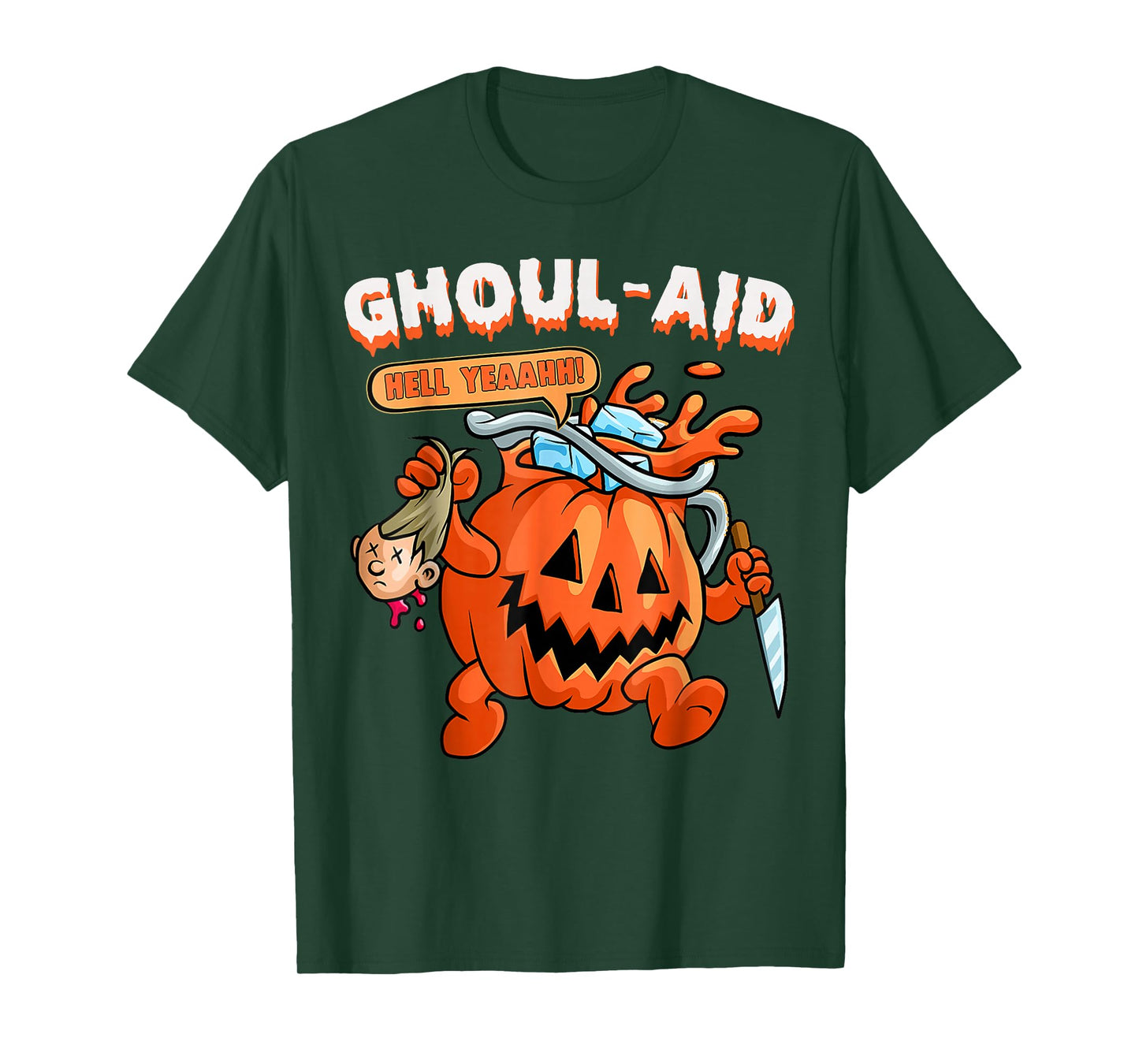 Retro Halloween Ghoul Aid Funny Killer Pumpkin Horror T-Shirt