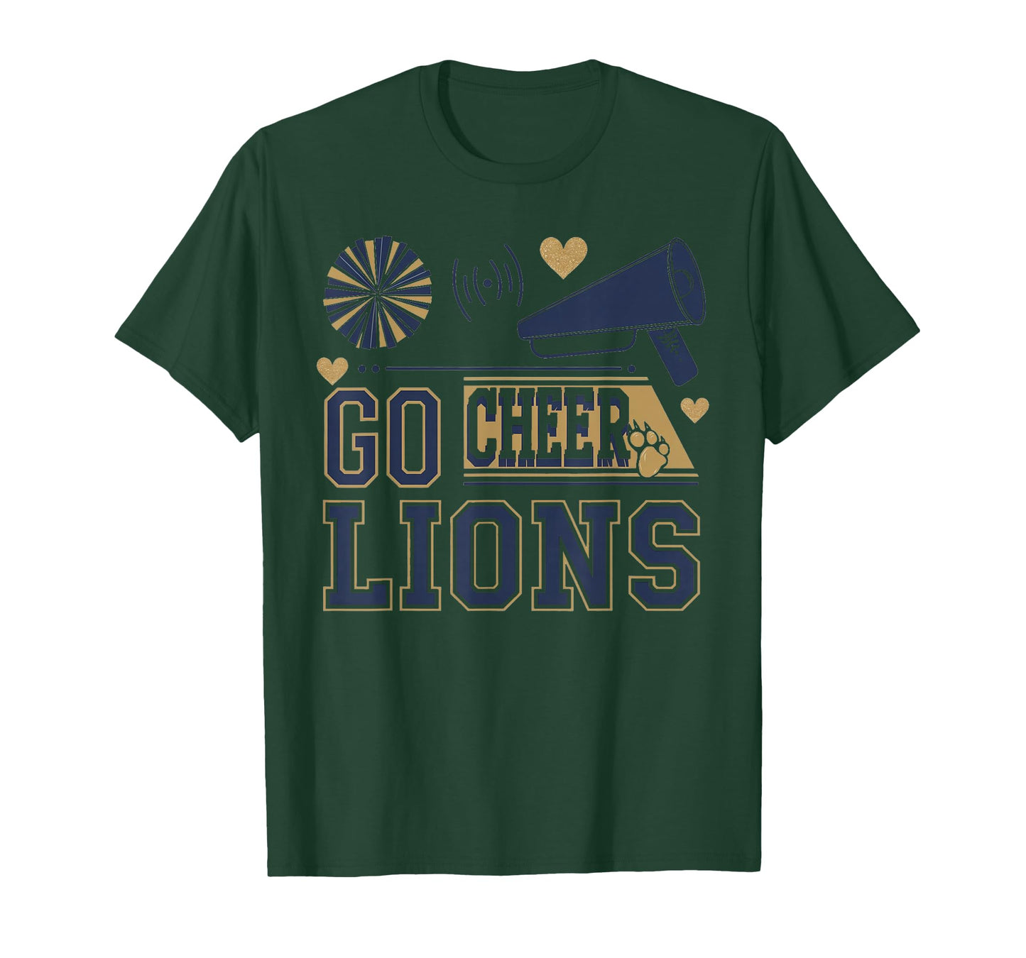 Go Cheer Lions Cheerleading Spirit Design T-Shirt