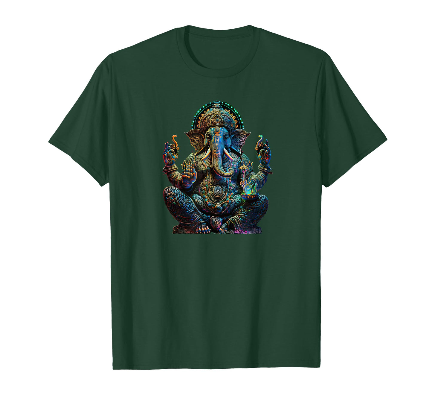 Ganesh Enlightenment Consciousness Meditation T-Shirt - Men, Unisex Children, Spiritual and Wellness Interested - Black - Small - Short Sleeve - Yoga - Spiritual Meditation - Mandala - T-Shirt