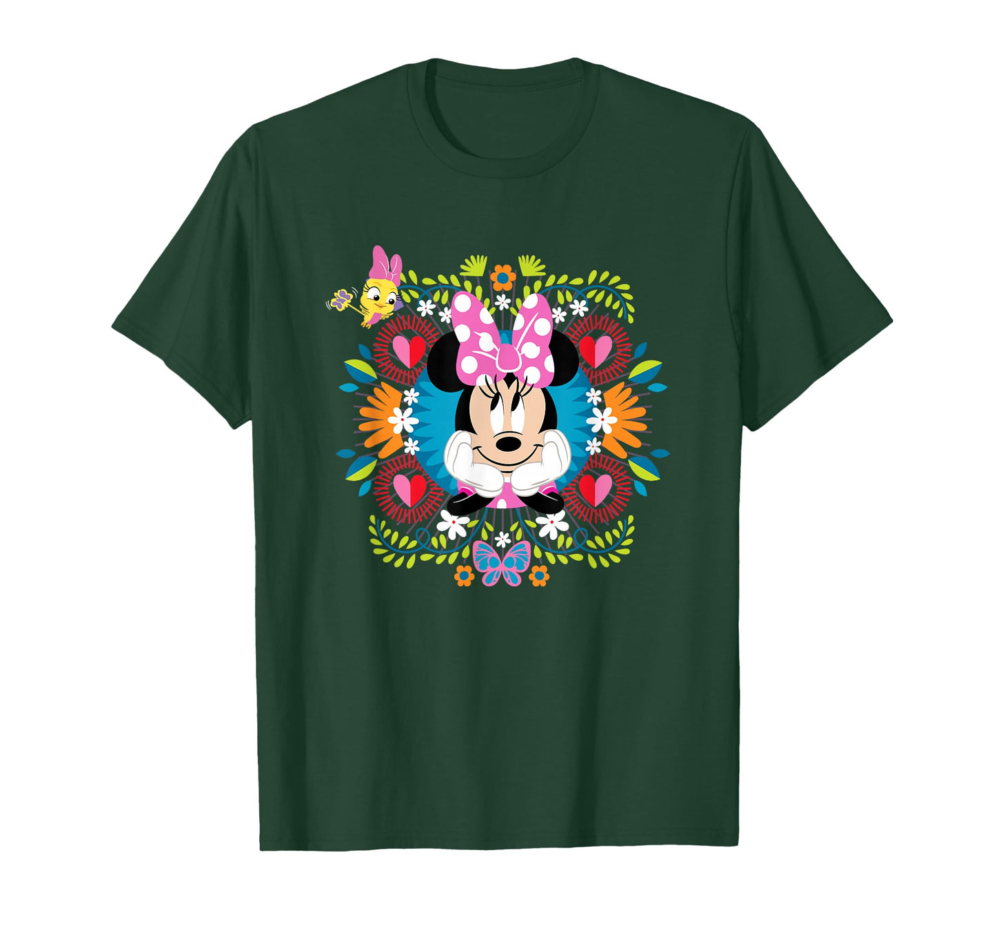 Disney Minnie Mouse Vintage Polka Dot Floral Frame T-Shirt