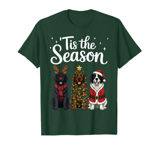 Tis The Season Newfoundland Dog Christmas Santa T-Shirt