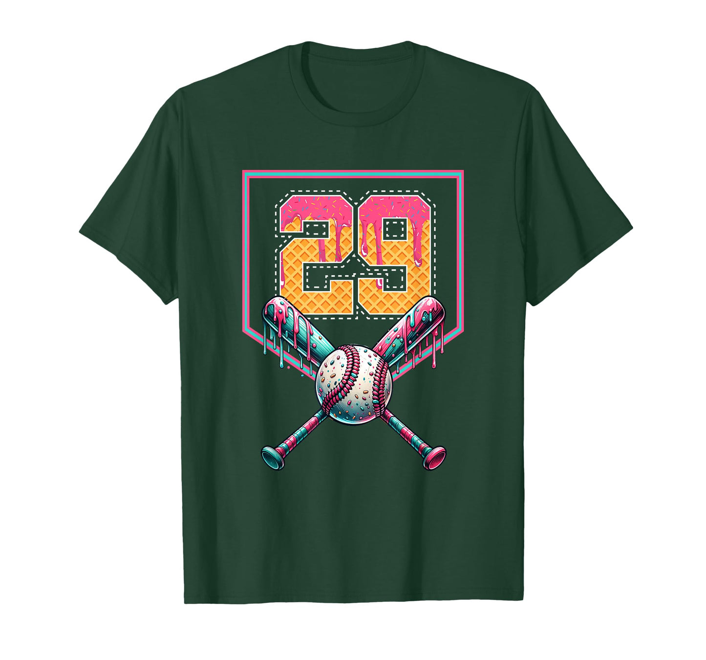 Baseball Drip Number 29 Player Or 29th Birthday T-Shirt