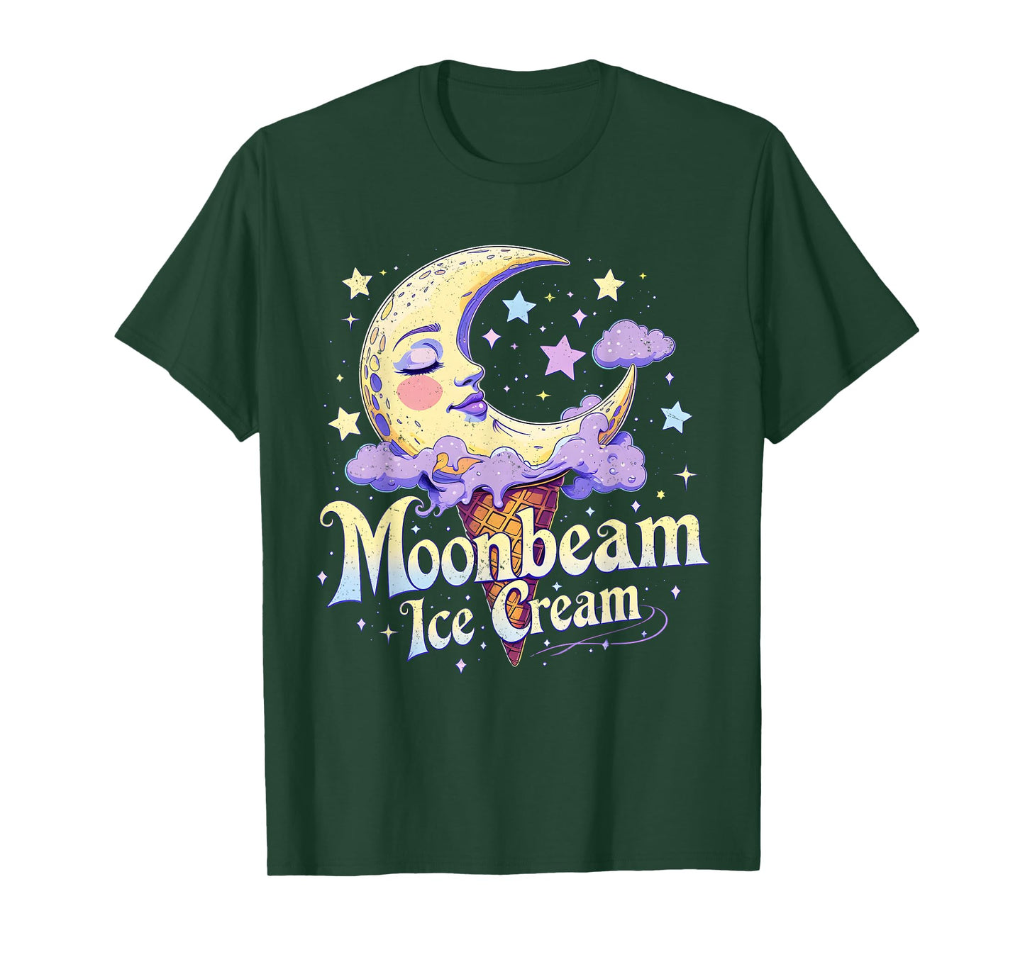 Moonbeam Ice Cream Cute Celestial Dessert Art T-Shirt