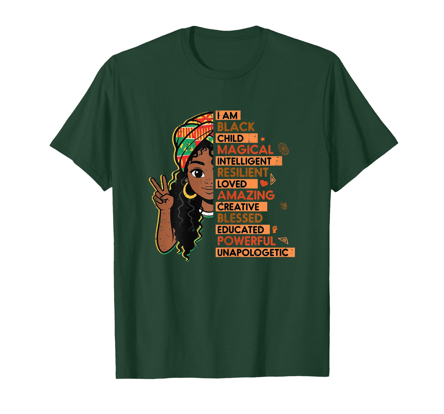 I Am Black Child Magical African Girl History Month Kids T-Shirt