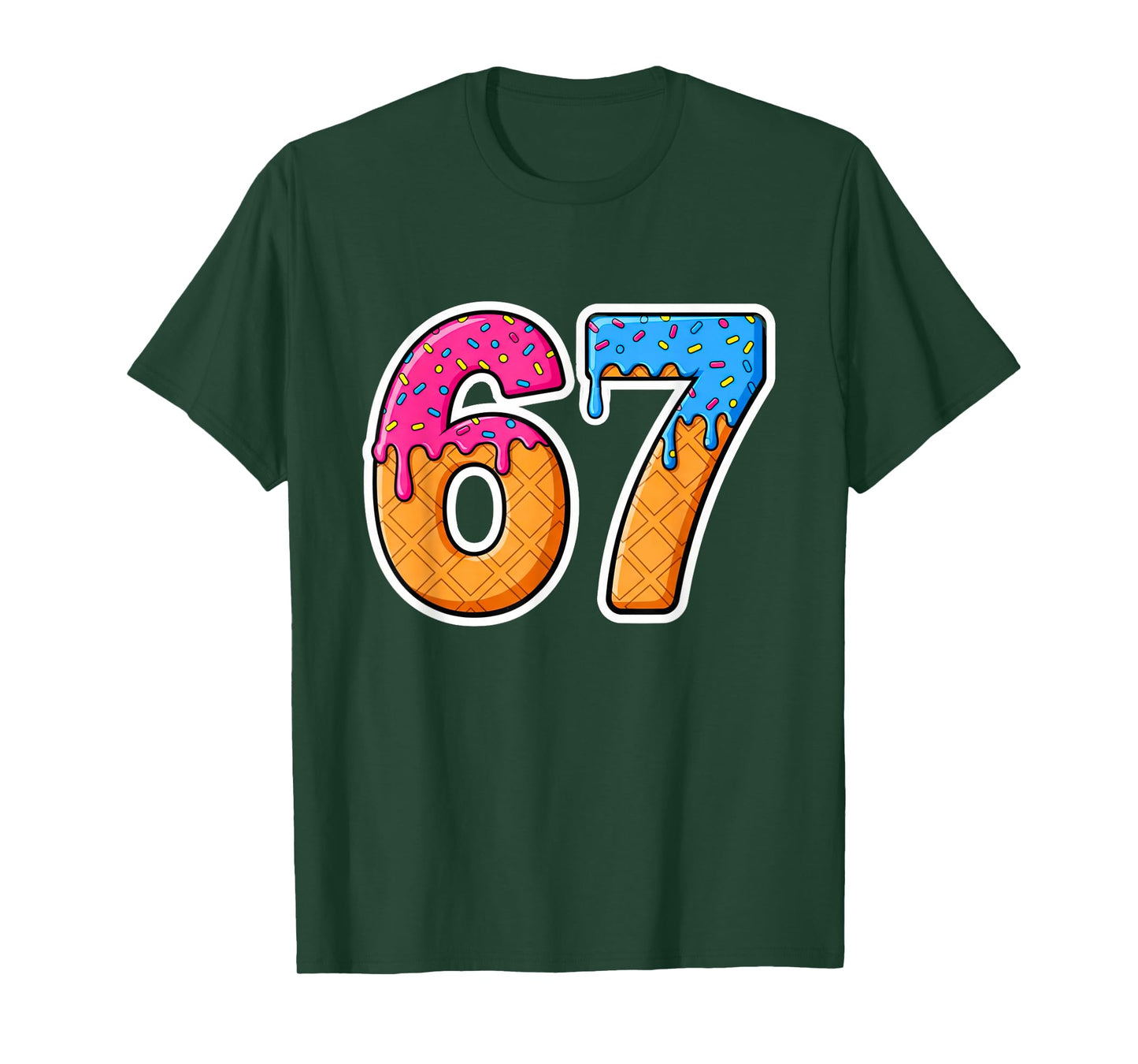 Six Seven Ice Cream Drip Gen Alpha Slang 6 7 Trending Meme T-Shirt