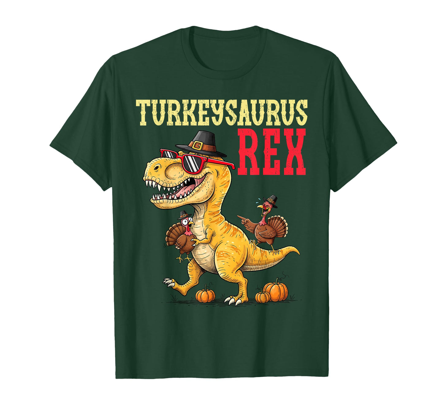 Turkeysaurus Rex Turkey Dino Kids Thanksgiving Toddler Boys T-Shirt