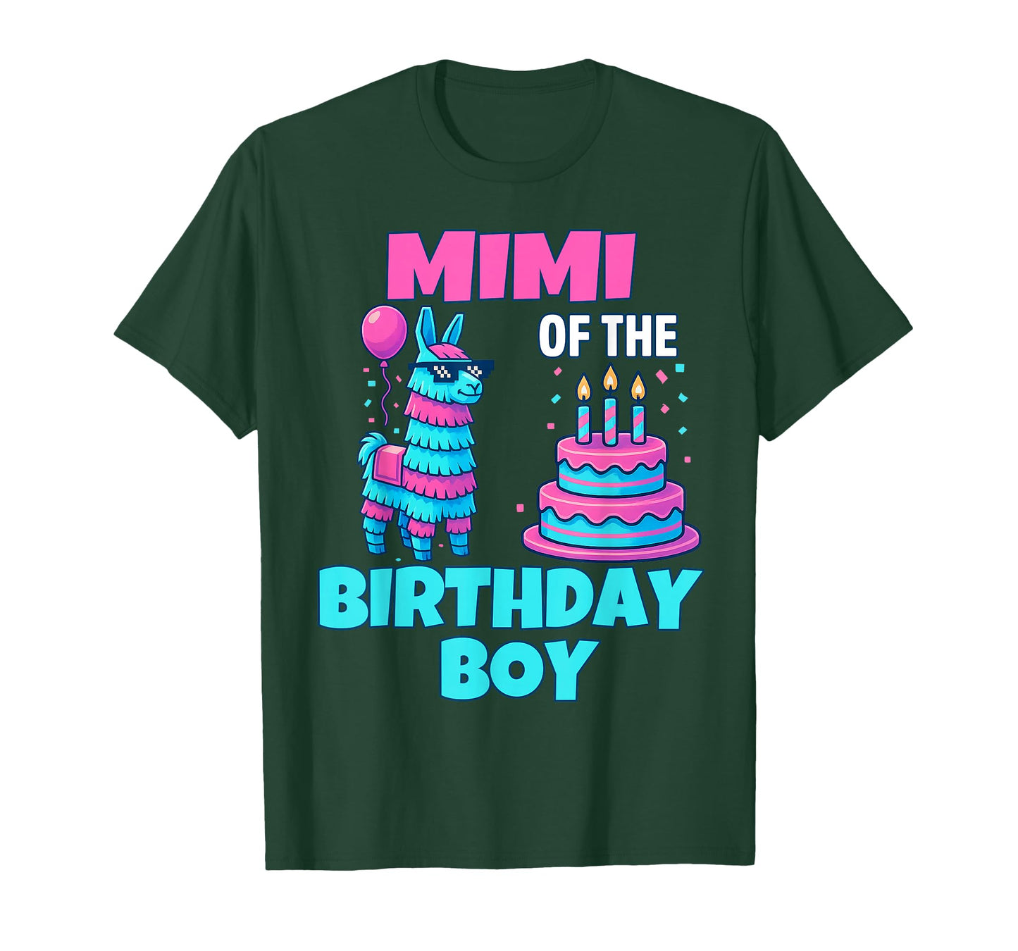 Mimi Birthday Boy Llama Pinata Party family mathing women T-Shirt