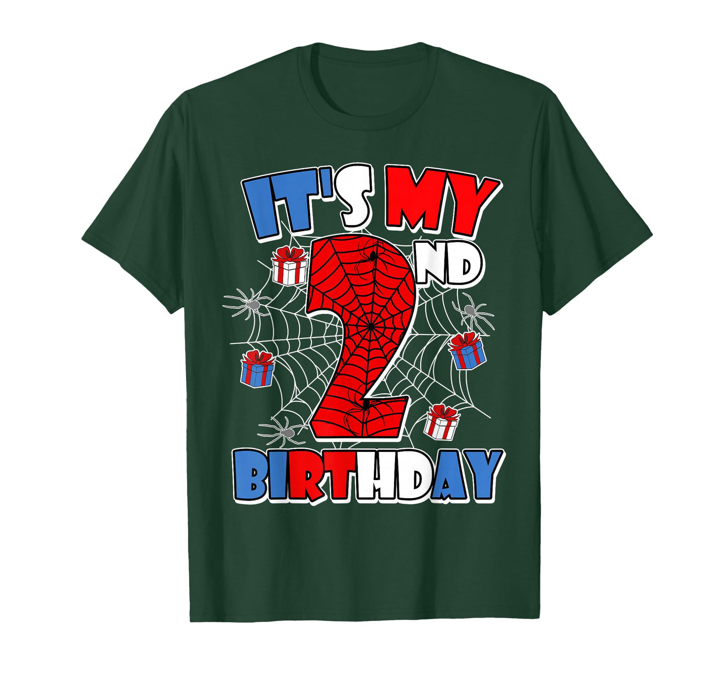 It's My 2nd Birthday Spider Theme Party Boy Birthday T-Shirt
