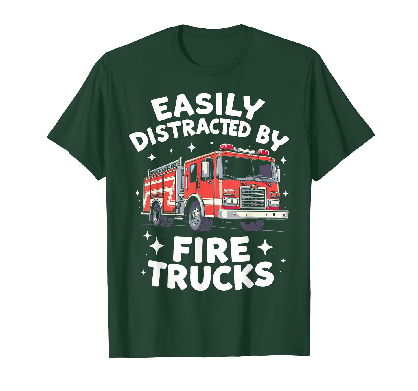 Firefighter Art For Funny Men Women Kids Fire Truck Fireman T-Shirt