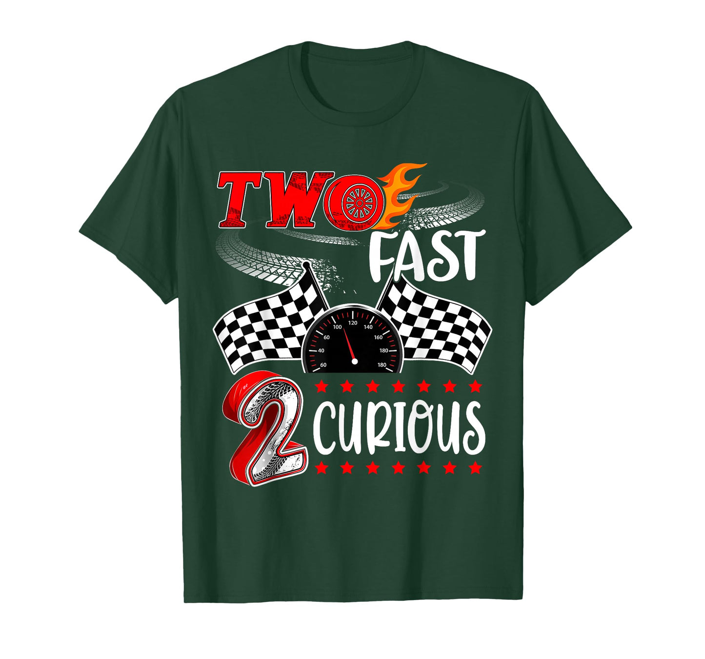 Two Fast 2 Curious Racing 2nd Birthday Two Fast Birthday T-Shirt