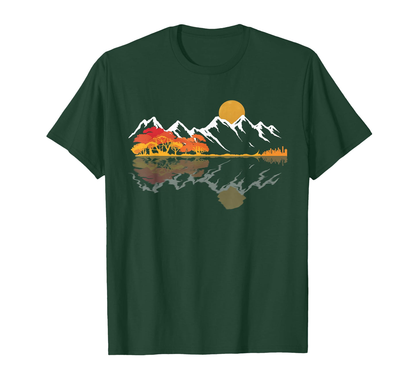 Guitar Lake Mountain Reflections Shadow Love Guitar Musician T-Shirt