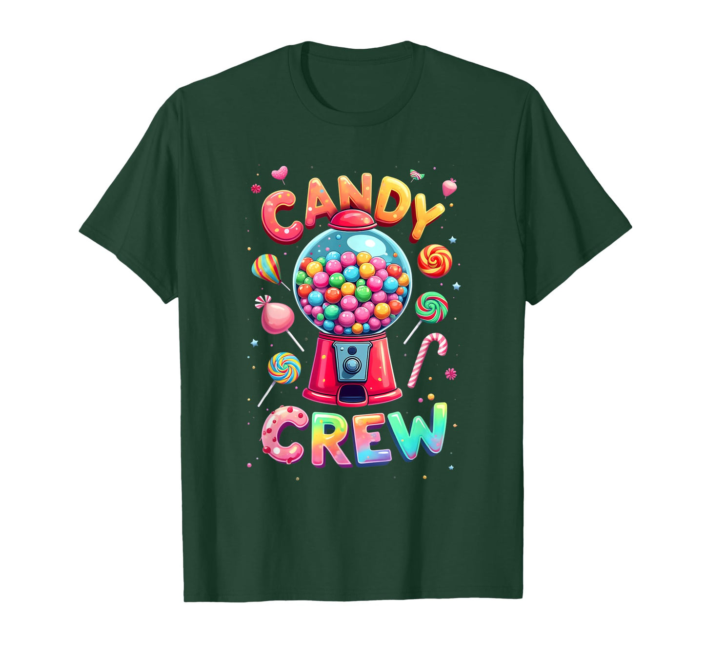 Funny Candy crew Women & Teens Retro Colorful Candy Squad T-Shirt