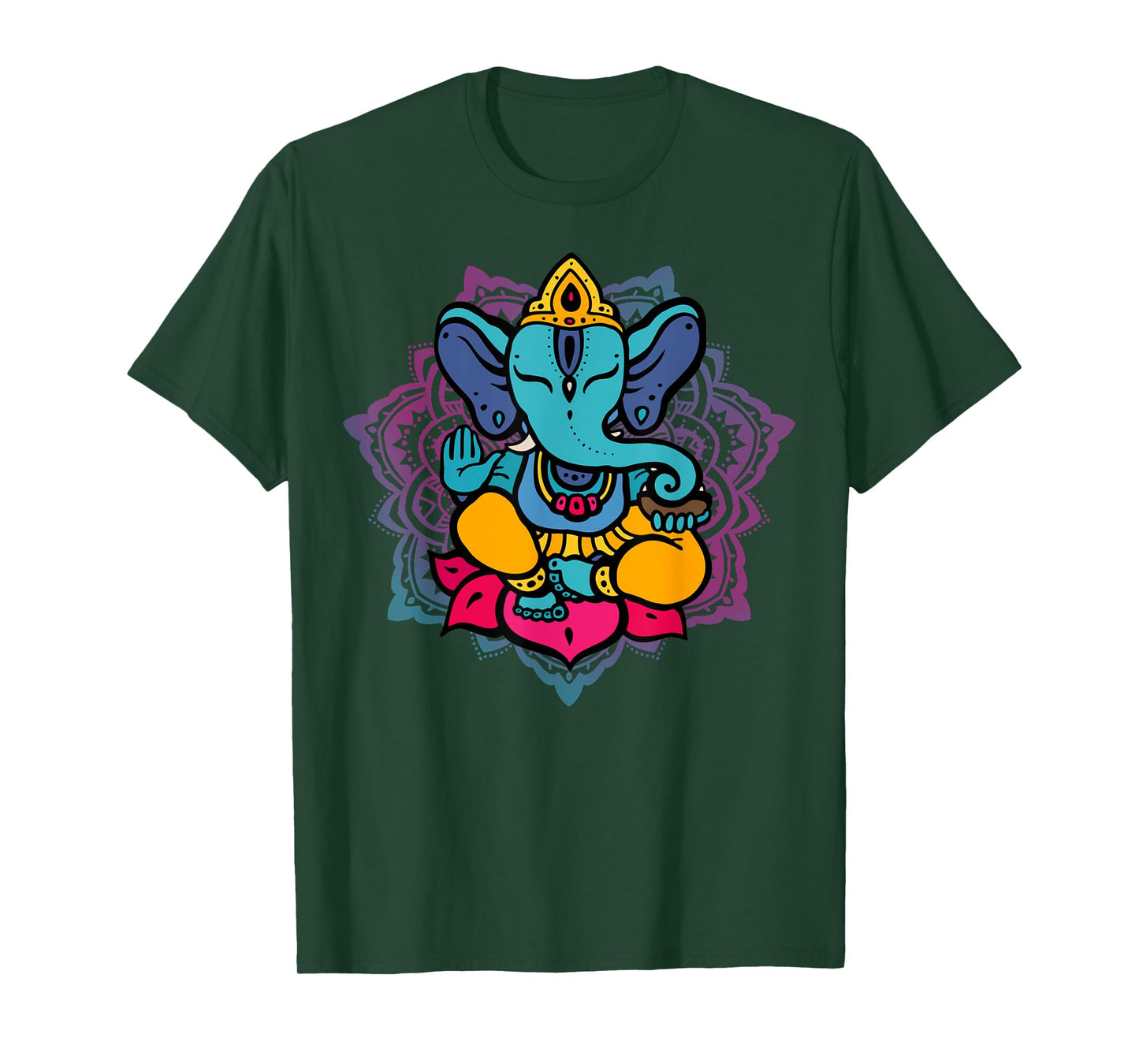 Beautiful Ganesha in Yoga Lotus Meditation Mandala T-Shirt T-Shirt
