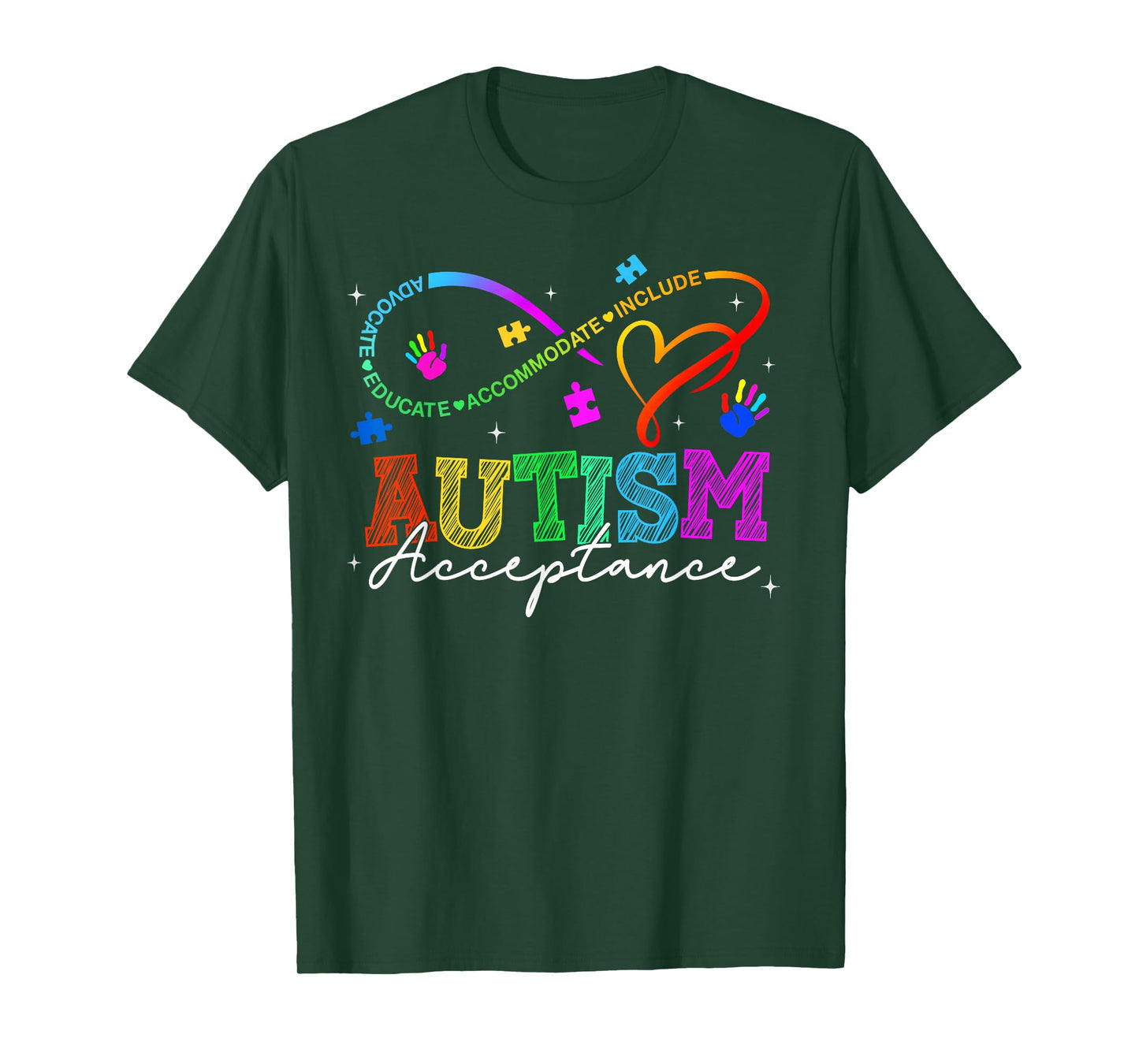 Neurodiversity Autism Awareness Rainbow Infinity Symbol T-Shirt