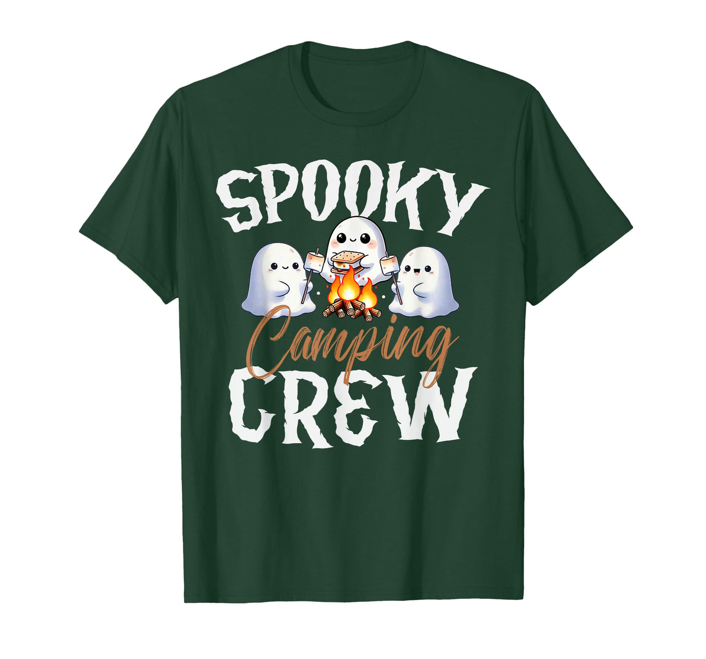 Spooky Camping Crew Halloween 2024 Campfire Happy Boo Ghost T-Shirt