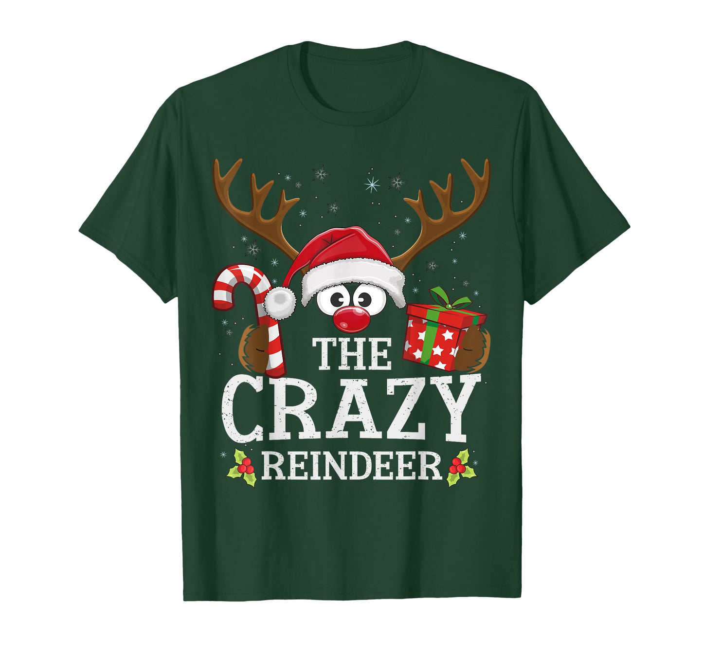 Christmas Matching The Crazy Reindeer Family T-Shirt