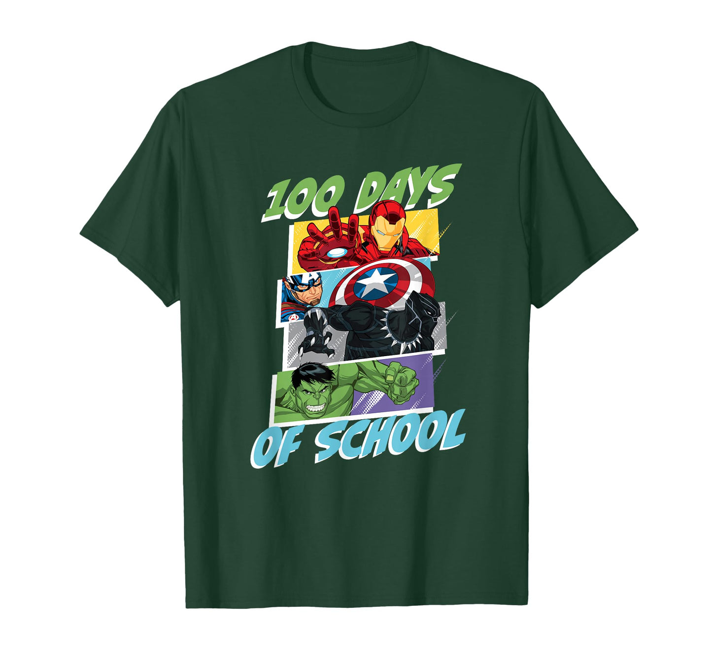 Marvel Super Heroes Avengers 100 Days of School 100th Day T-Shirt