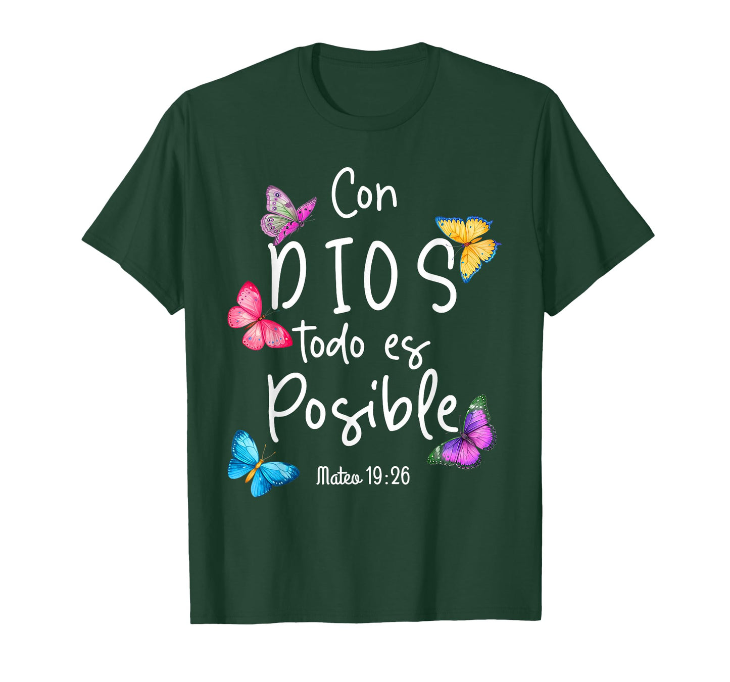 Con Dios Todo ES Posible Shirt Christian Spanish for Womens T-Shirt