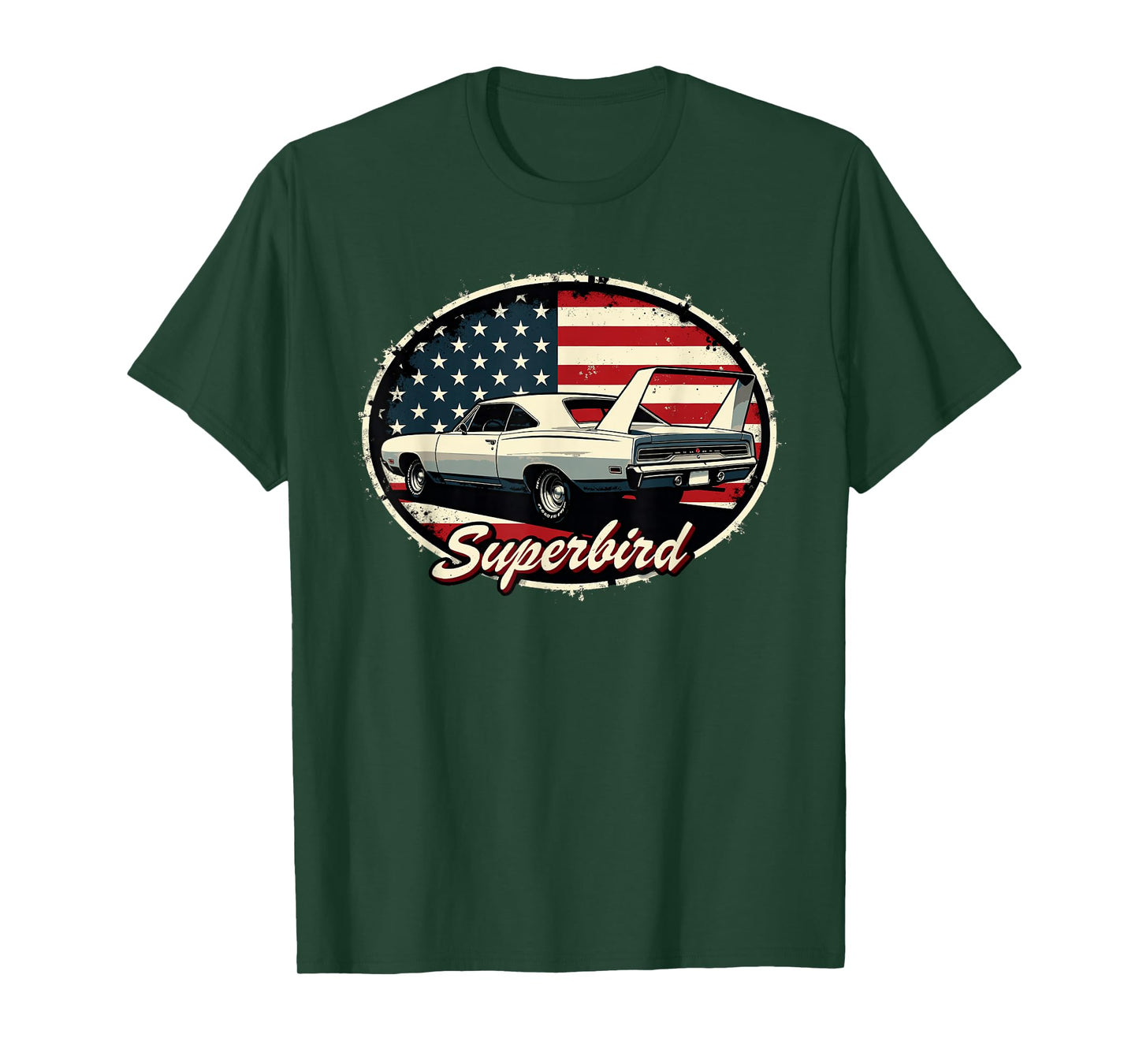 Old School Plymouth Superbird Classic American Flag T-Shirt