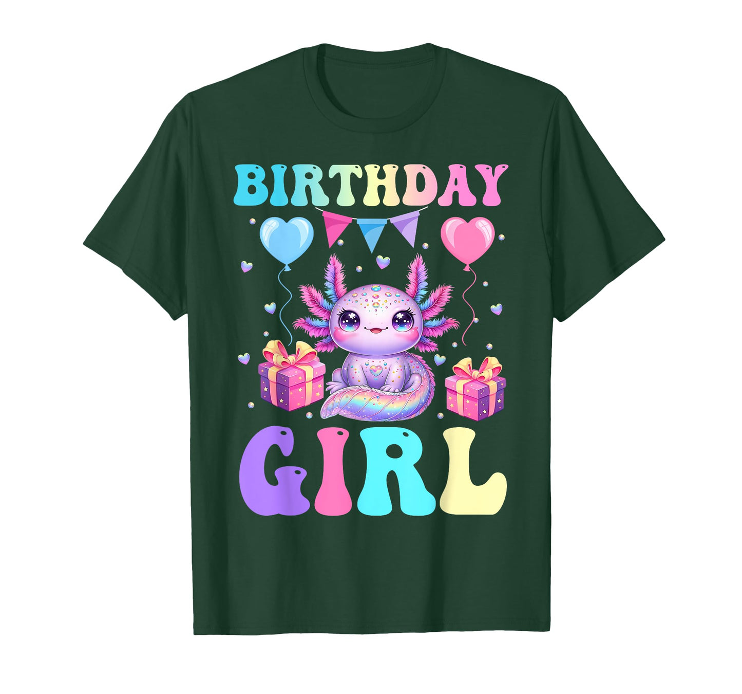 Axolotl Birthday Girl Bday Party Alotl Family Matching Kids T-Shirt