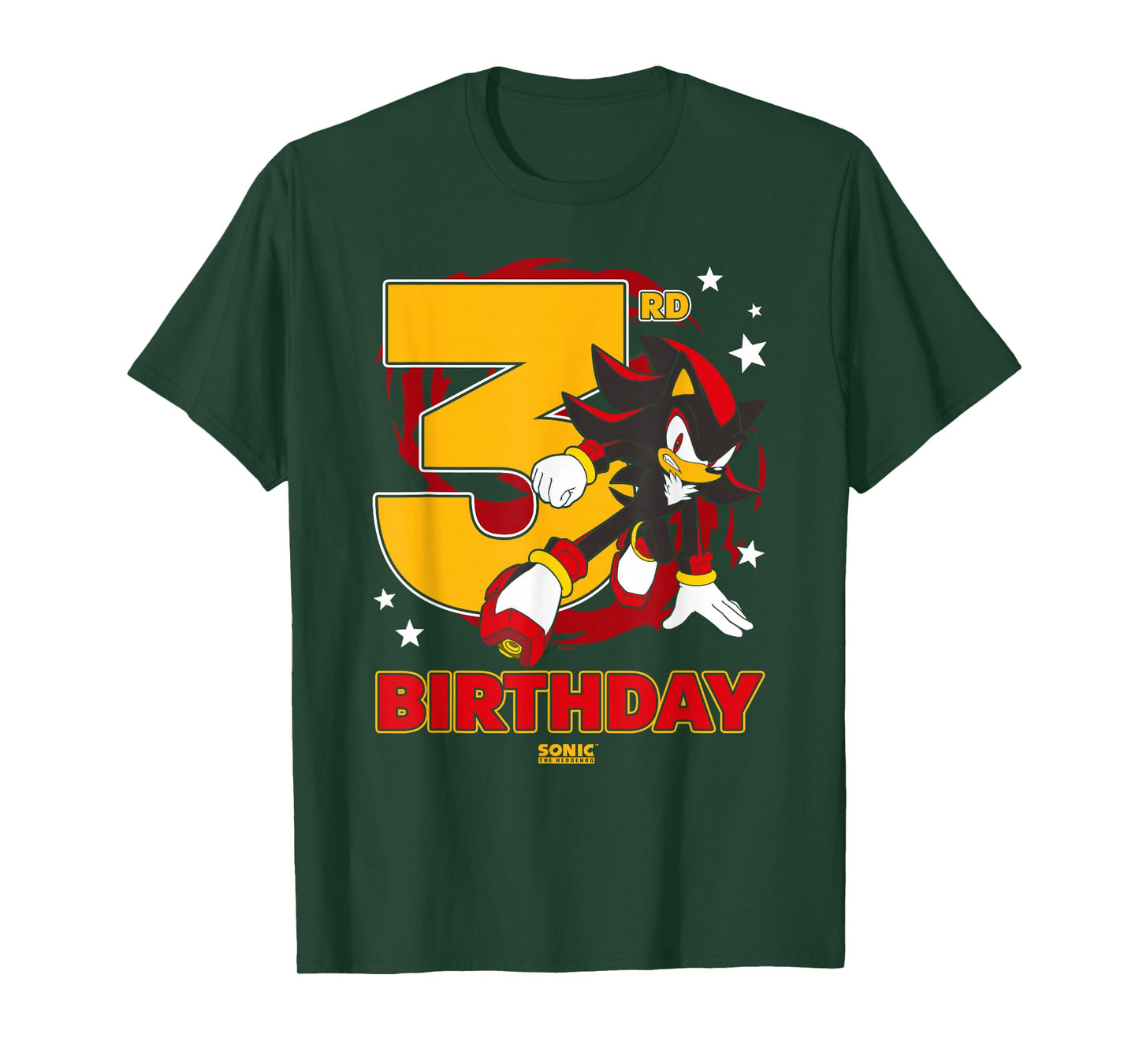 Sonic The Hedgehog 3rd Birthday Epic Shadow Big Chest Logo T-Shirt