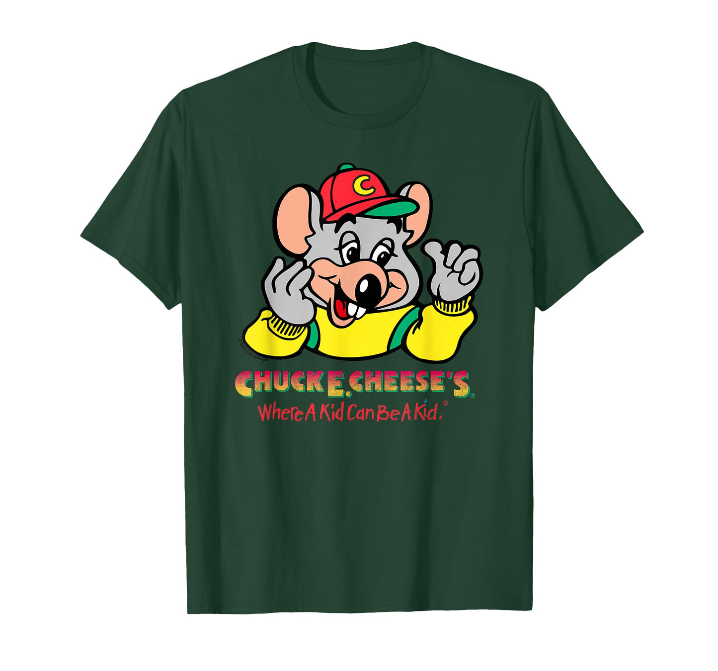 Chuck E. Cheese's Where A Kid Can Be A Kid Retro Chest Logo T-Shirt