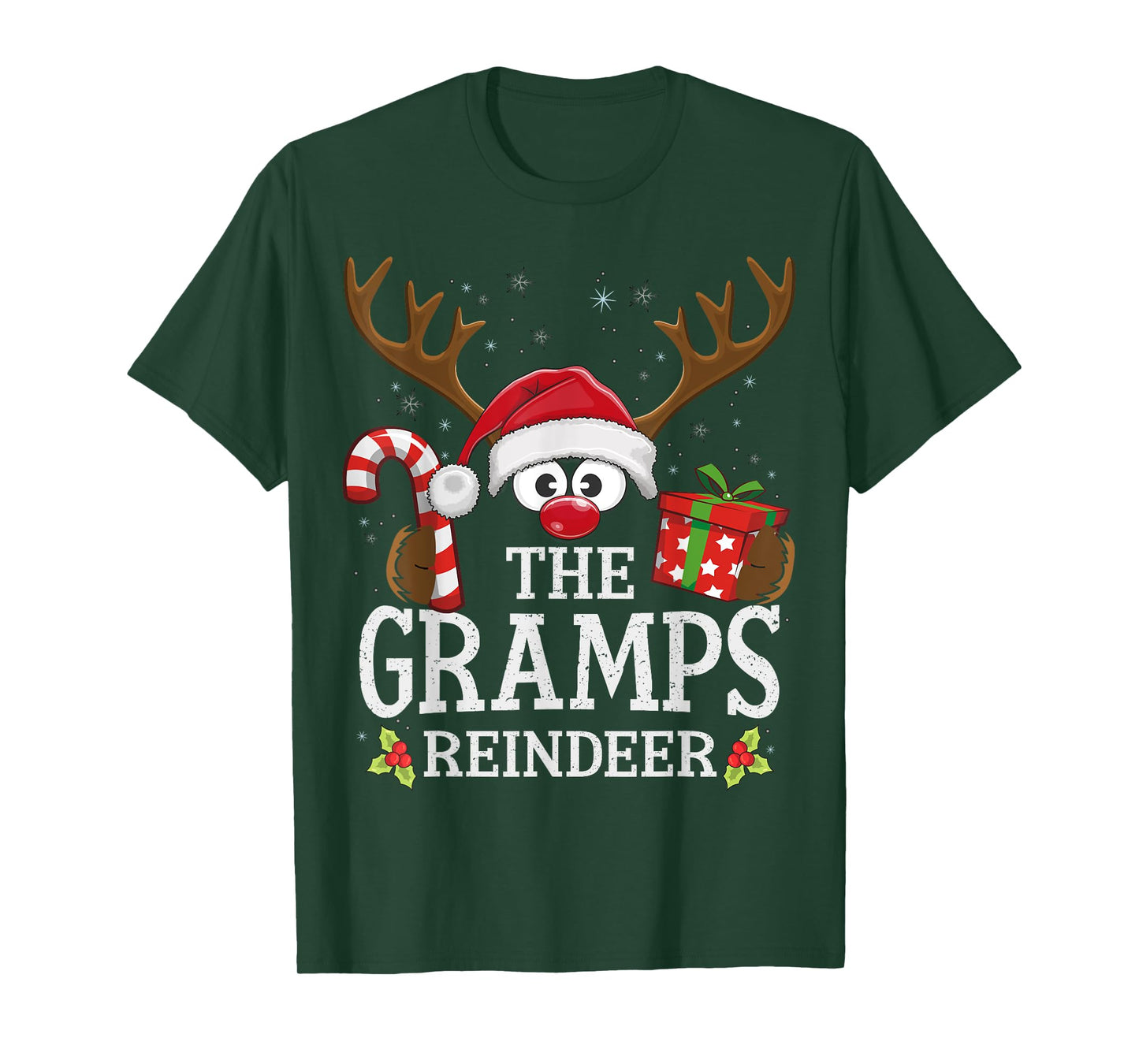 99 Gifts Matching Christmas Reindeer Squad Unisex-Youth Christmas Themed T-Shirt - Black, Small