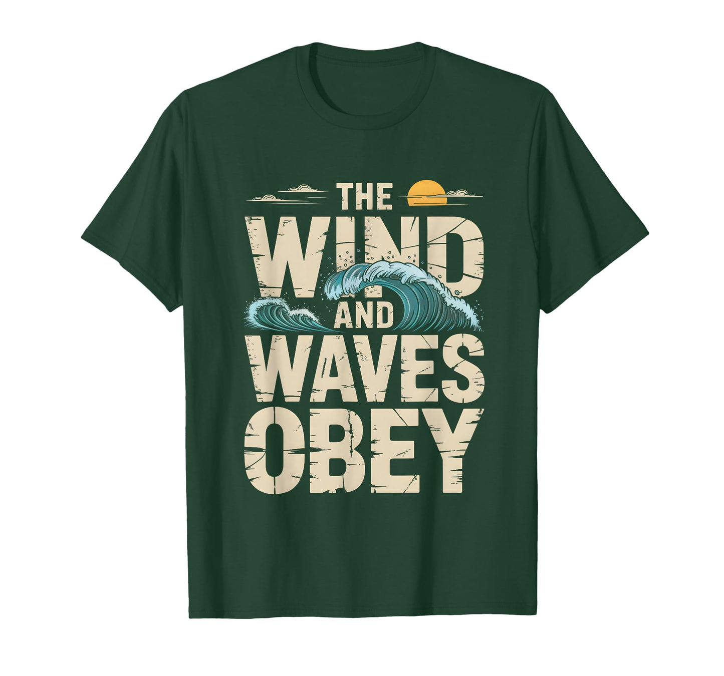 The Wind and Waves Obey Christian Faith Graphic T-Shirt