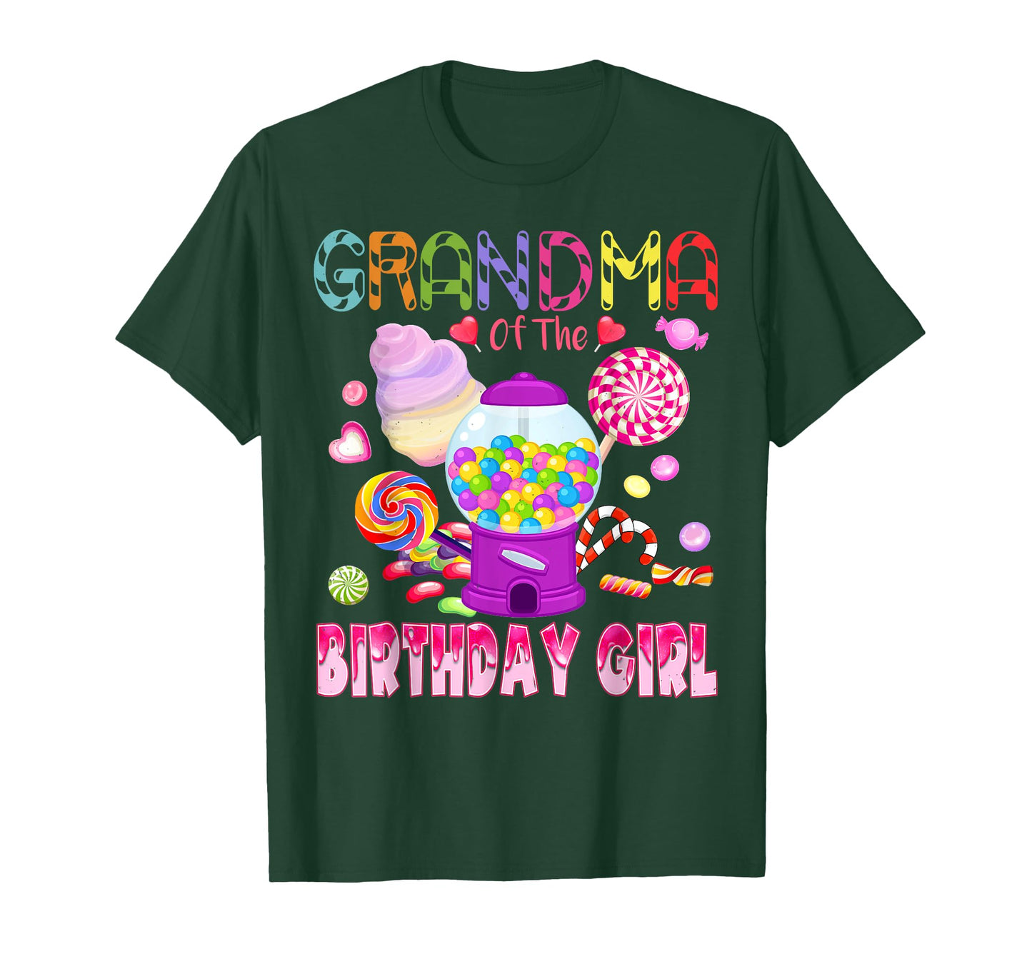 Grandma Of The Birthday Gifts Girl Candyland Candy Birthday T-Shirt