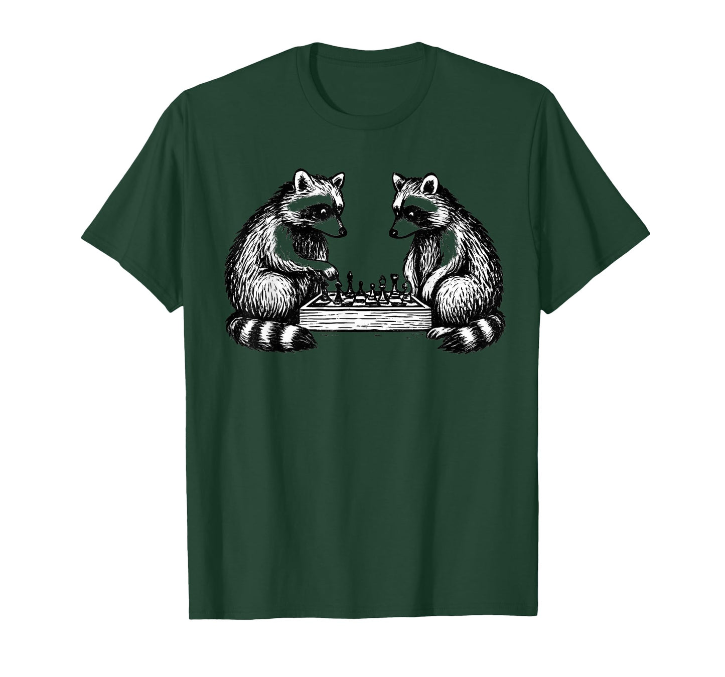 Funny Raccoon Chess Graphic T-Shirt