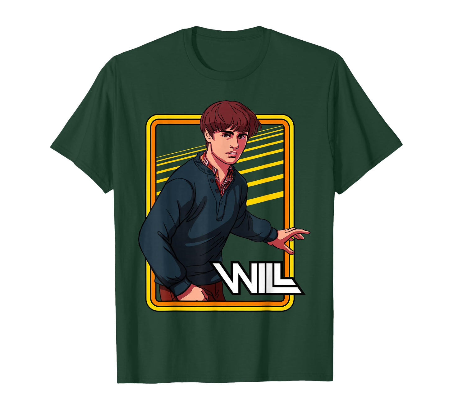 Stranger Things Will Byers Neon Frame Character Portrait T-Shirt