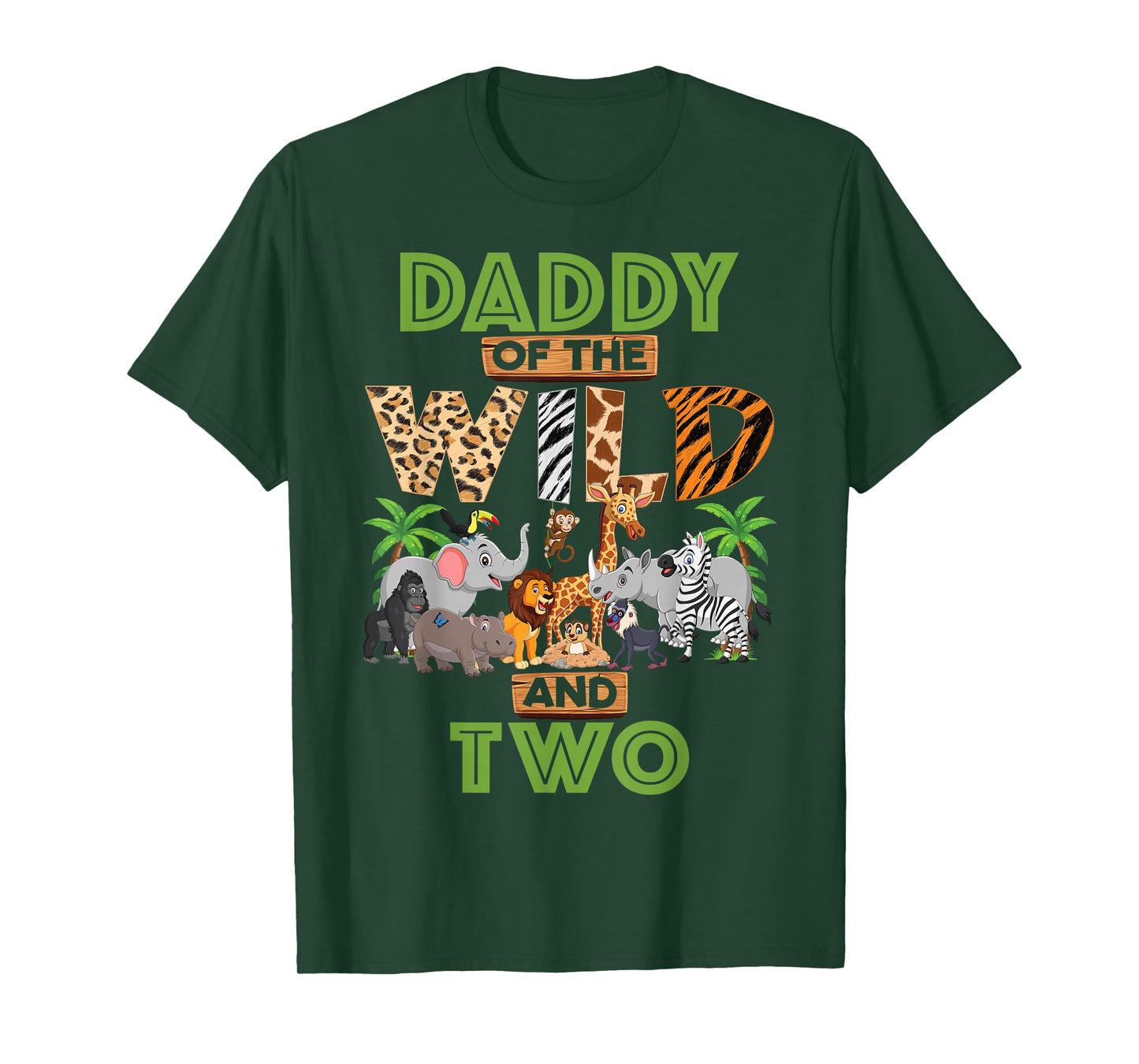 2nd Birthday Zoo Safari Jungle Daddy Of The Wild and Two T-Shirt