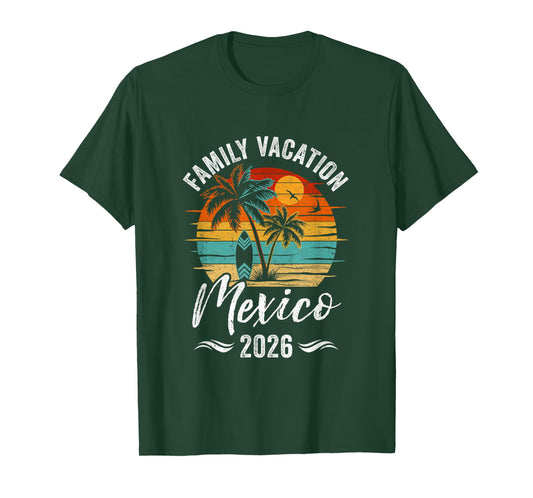 Family Vacation 2026 Vintage Mexico Summer Matching Trip T-Shirt