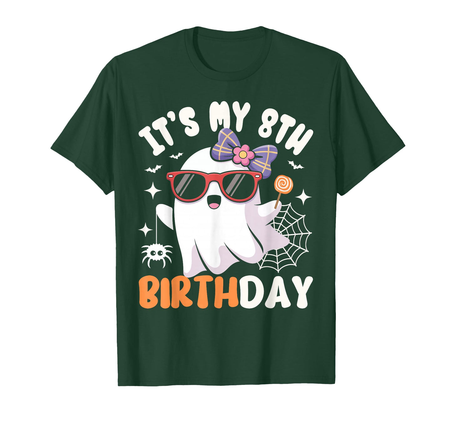 Funny Halloween Birthday Ghost, It's My 8th Birthday Girls T-Shirt
