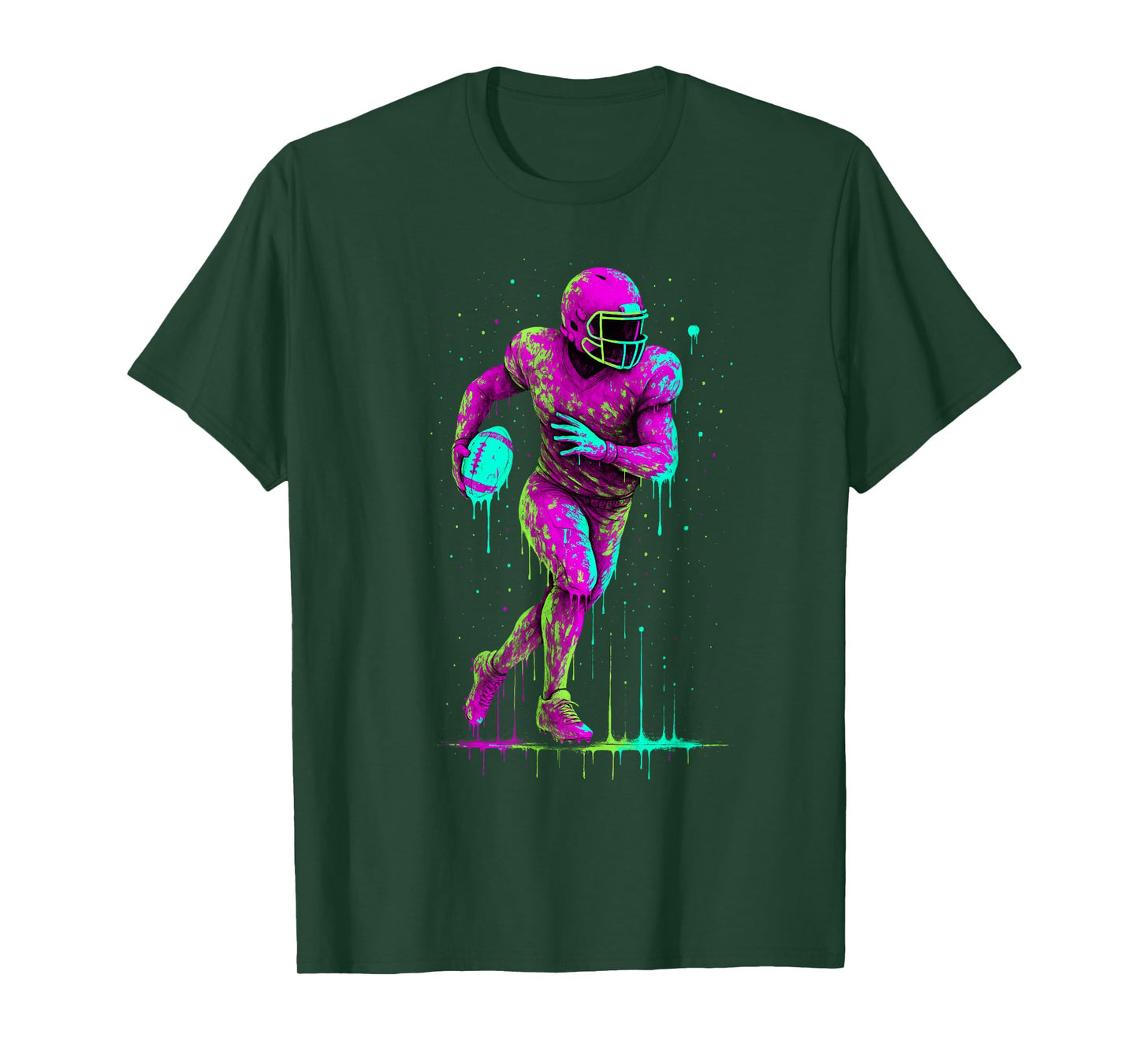 Football Drip Ice Painting Colorful T-Shirt